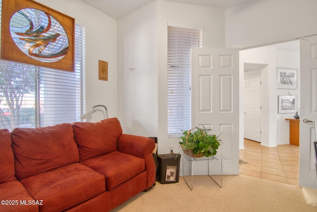 4621 S Pinnacle Peak Dr, Green Valley, AZ 85622 - tiled living area with carpet