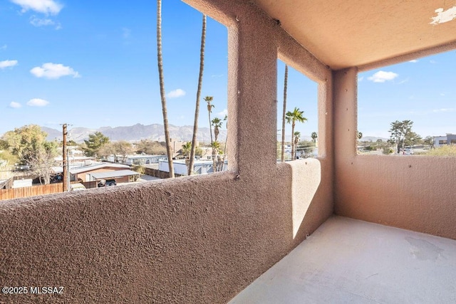 balcony with a mountain view