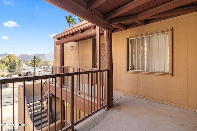 balcony with a mountain view