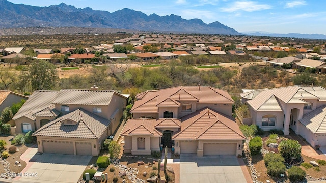 exterior space featuring a mountain view and a residential view