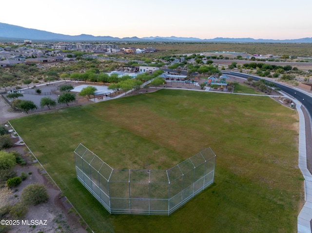 aerial view with a mountain view