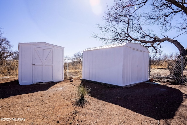 view of shed