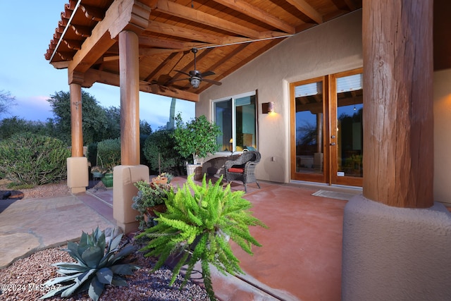 view of patio with a ceiling fan