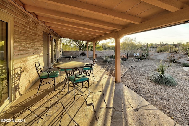 view of patio featuring a fenced backyard