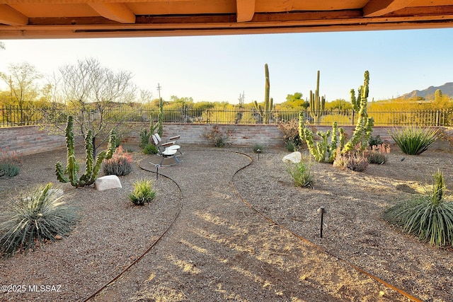 view of yard featuring a patio and a fenced backyard