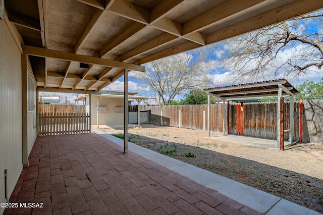 view of patio featuring a fenced backyard