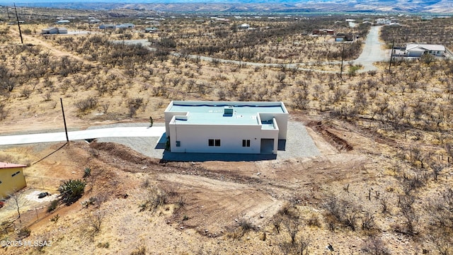 aerial view with a mountain view