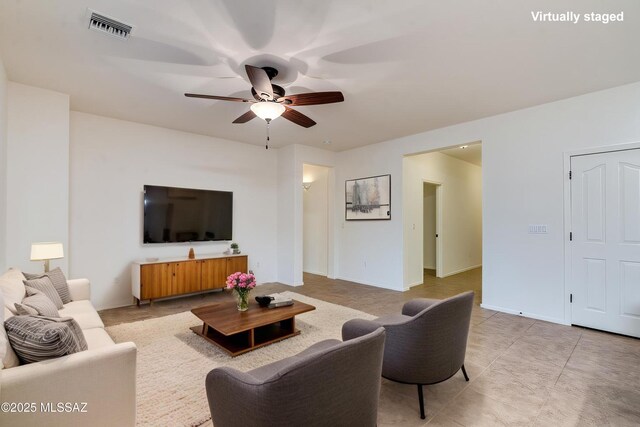 1091 E Empire Canyon Ln, Sahuarita, AZ 85629 - living area with visible vents and a ceiling fan