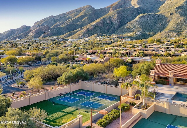 exterior space featuring a mountain view