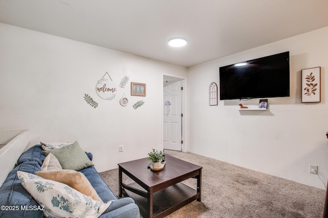 view of carpeted living area