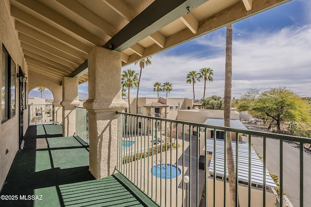 balcony with a residential view