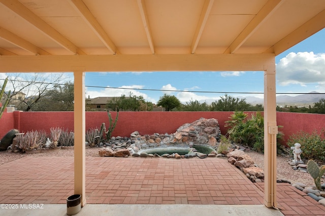 view of patio featuring a fenced backyard