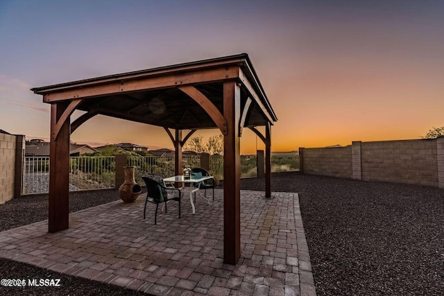 60579 E Flank Strap Dr, Tucson, AZ 85739 - view of patio with a fenced backyard and a gazebo