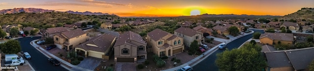 60579 E Flank Strap Dr, Tucson, AZ 85739 - birds eye view of property with a residential view and a mountain view