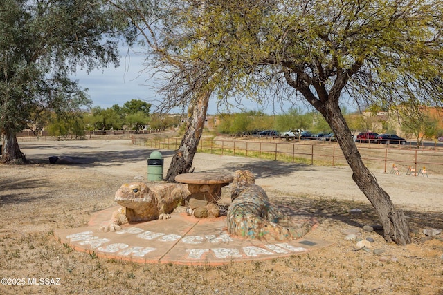 view of yard with fence