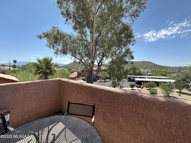 balcony with a mountain view