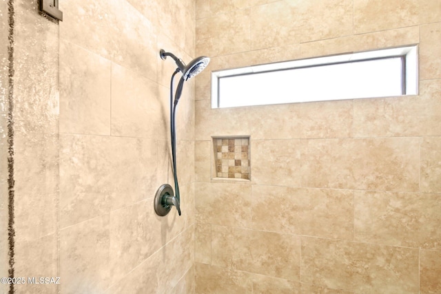 room details with a tile shower