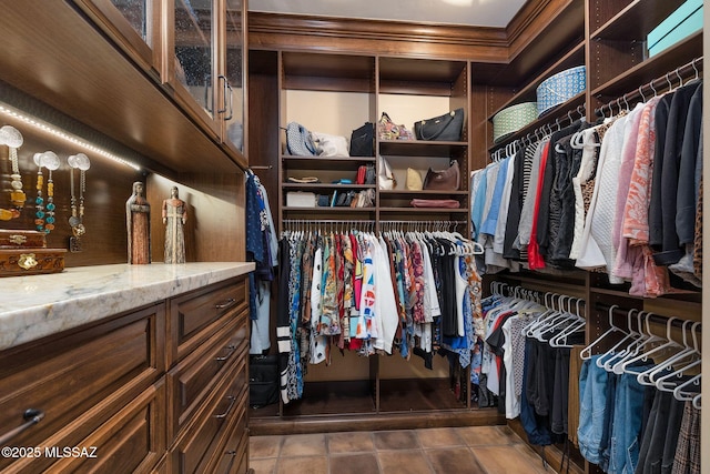 view of walk in closet