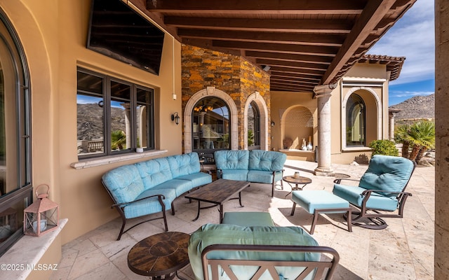 view of patio with outdoor lounge area