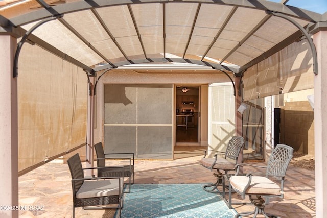 view of patio / terrace with a pergola