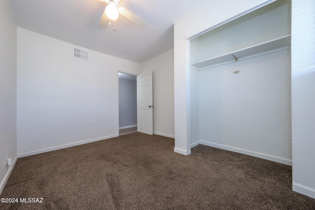 2608 E Warwick Vis, Tucson, AZ 85713 - unfurnished bedroom featuring carpet, baseboards, and a ceiling fan