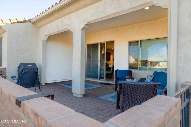 view of patio with area for grilling