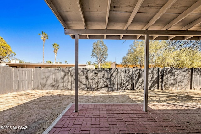 view of patio / terrace featuring a fenced backyard