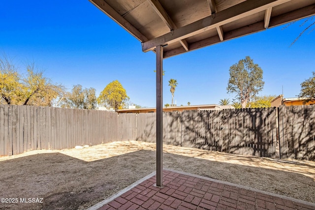 view of patio featuring a fenced backyard