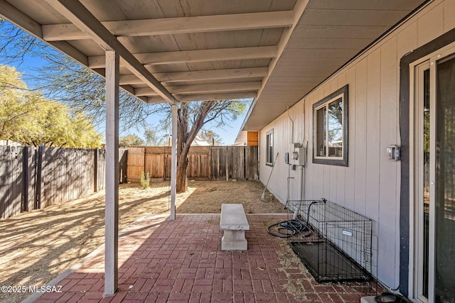 view of patio with a fenced backyard