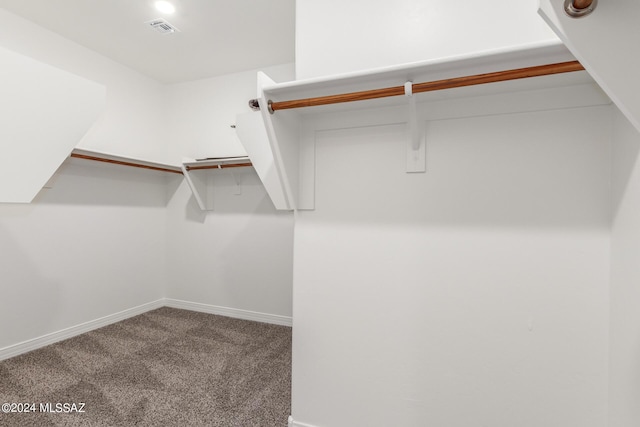 spacious closet with carpet flooring and visible vents