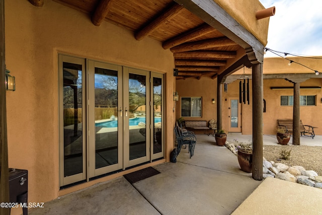 view of patio / terrace featuring french doors