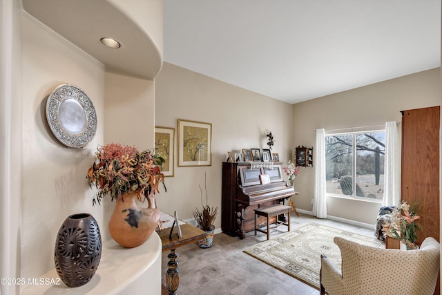 sitting room with baseboards