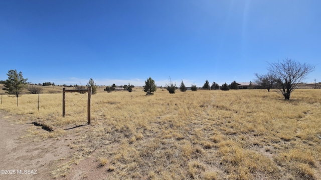 view of yard with a rural view