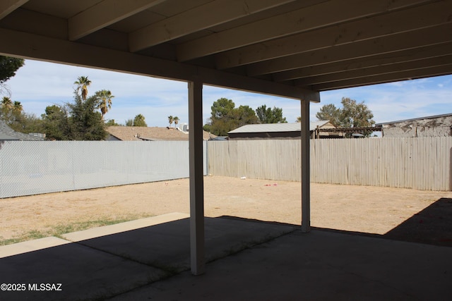 view of patio with a fenced backyard