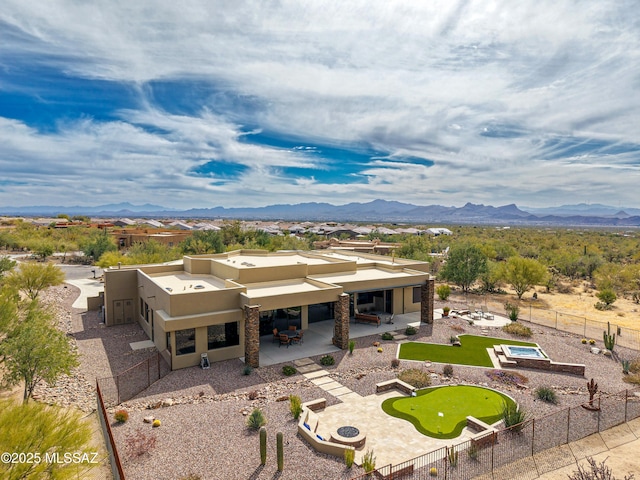 exterior space featuring a mountain view