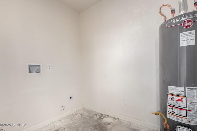 utility room with water heater