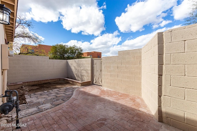 view of patio featuring a fenced backyard