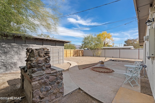 view of patio with a fenced backyard