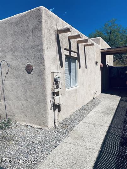 view of home's exterior featuring stucco siding