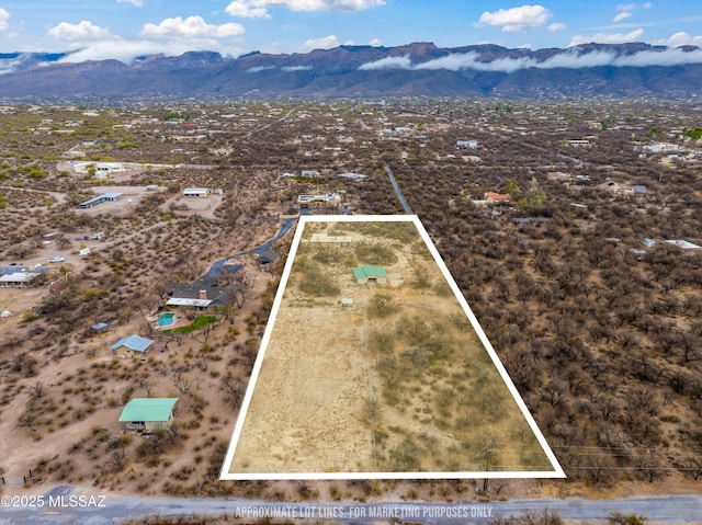 aerial view with a mountain view