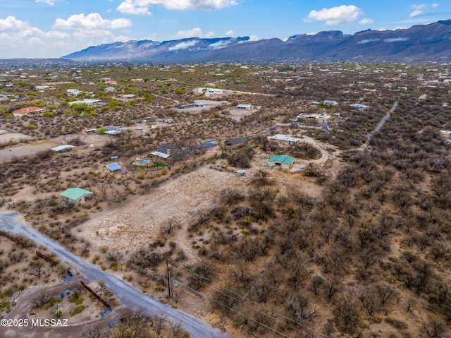 aerial view with a mountain view