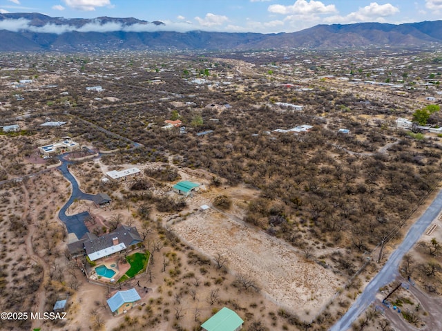 aerial view with a mountain view