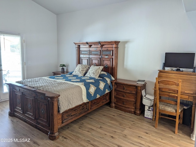 bedroom featuring light wood-type flooring