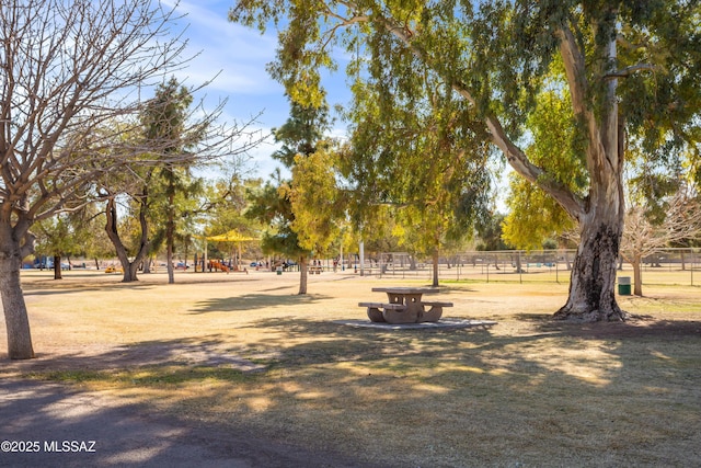 surrounding community featuring fence