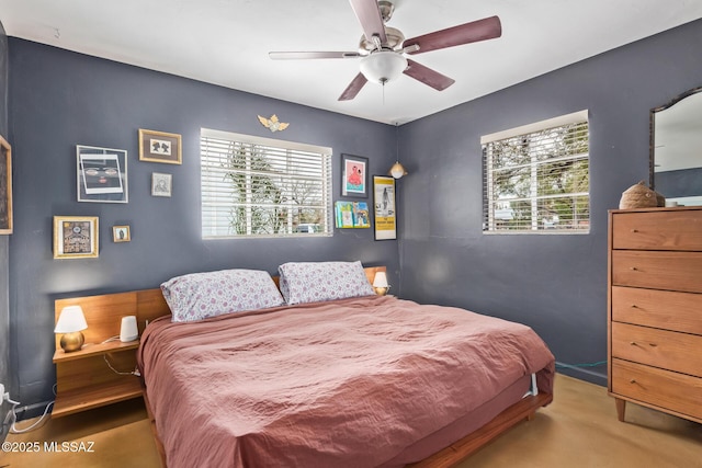 bedroom with a ceiling fan