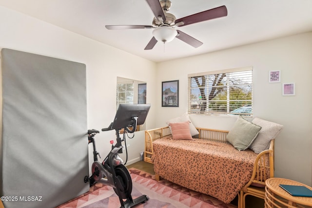 bedroom with a ceiling fan