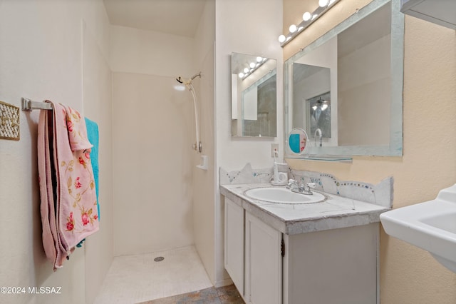 full bathroom with a shower and a sink