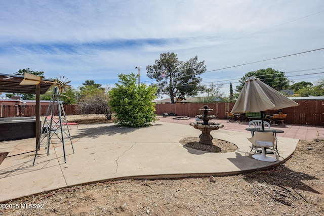 view of patio featuring a fenced backyard