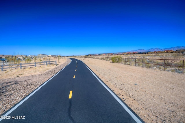 view of road with a mountain view