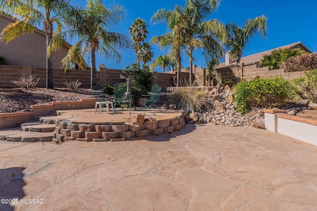 view of patio with a fenced backyard